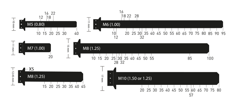Race spec drilled bolts in a range of metric sizes