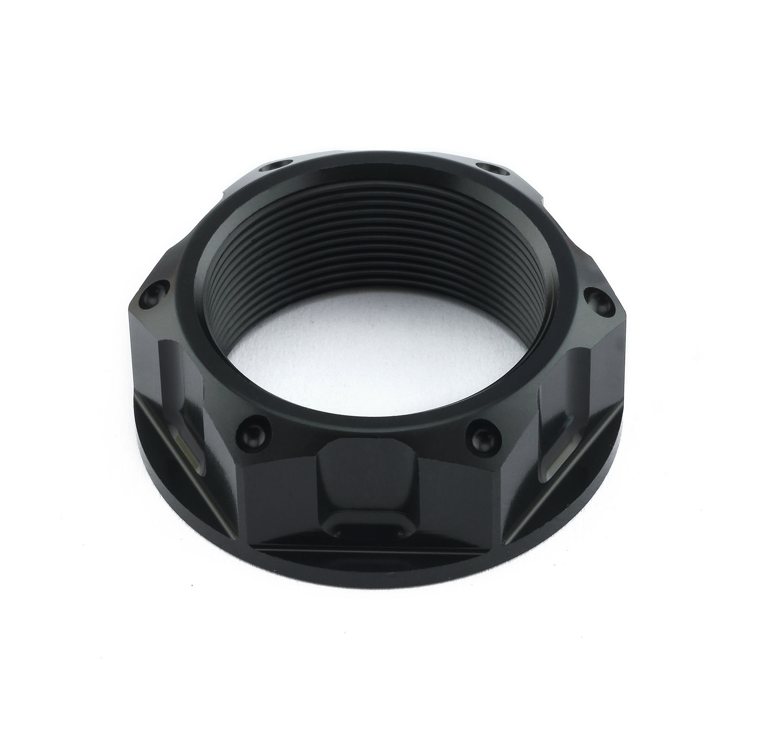 Aluminium Flanged Top Yoke Nut M28x(1.00mm) (Open) | Pro-Bolt