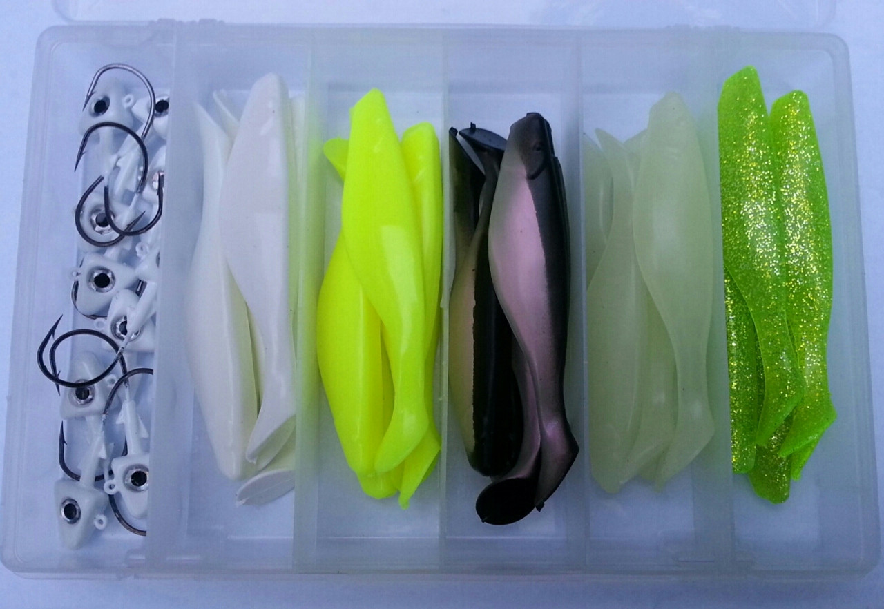5 inch Sassy Shad/Jig Head Lure Kit - Backwater Bait and Tackle