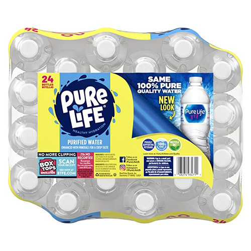 Pure Life Purified Water Plastic Bottled Water, 24 ct/ 16 fl oz