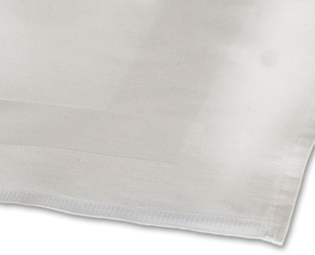 100percent Cotton Satin Band White Tablecloth - 63x63 160x160 cm