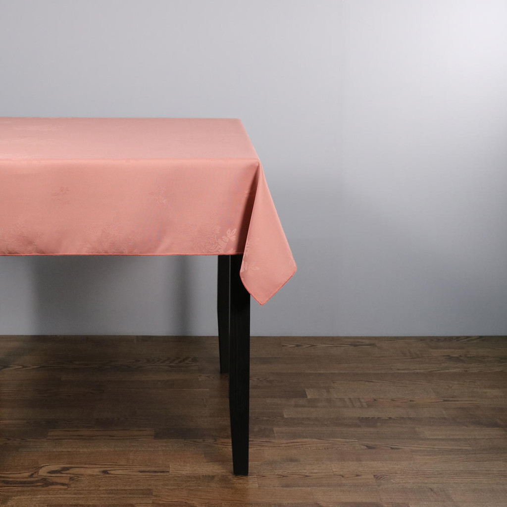 100percent Polyester Damask Rose Dusky Pink Tablecloths - 54x54 137x137 cm