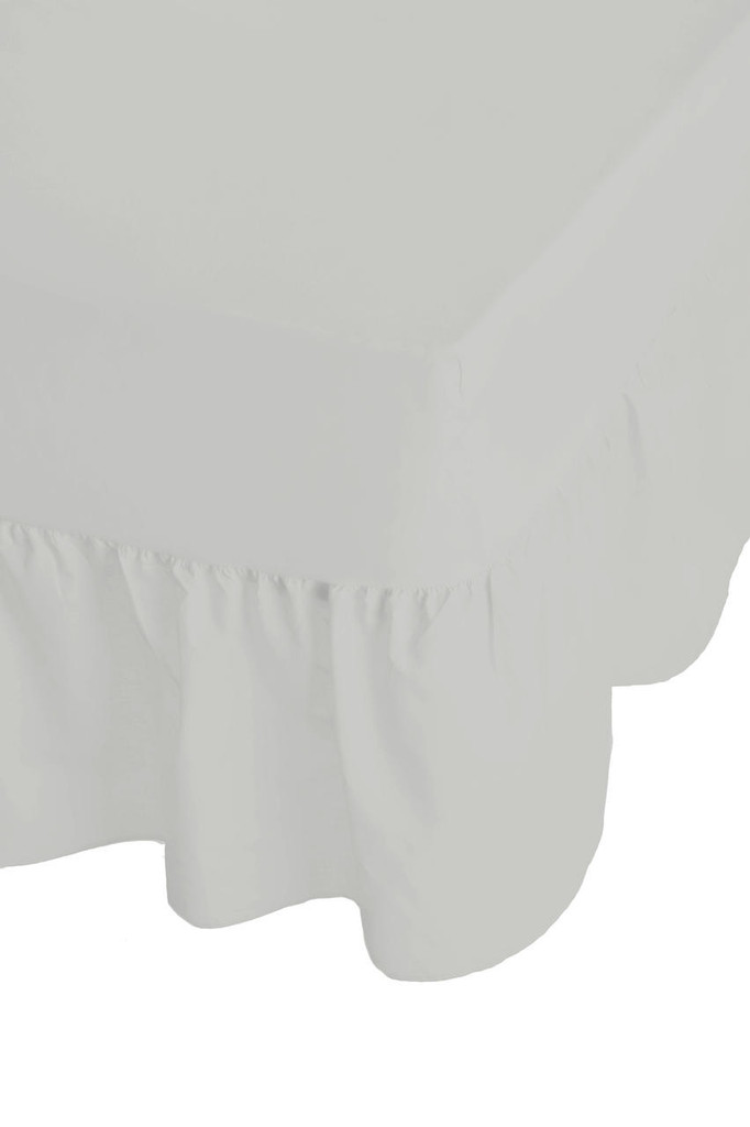 68 Pick Polycotton White Super King Valance Sheet - Single