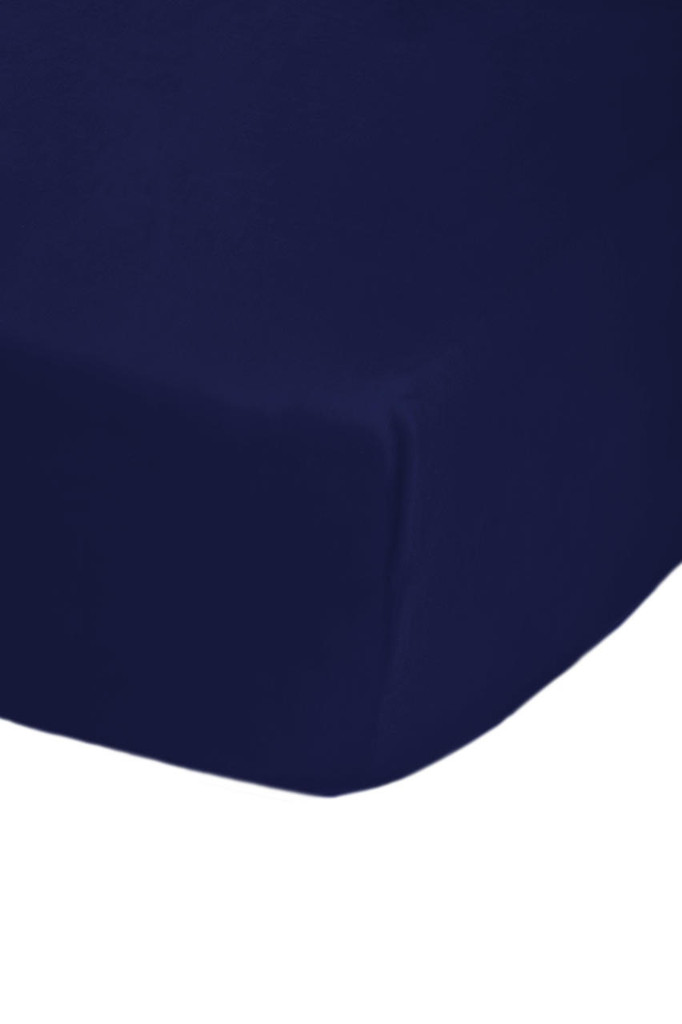 68 Pick Polycotton Navy Blue Double Fitted Sheet - Pack of 5