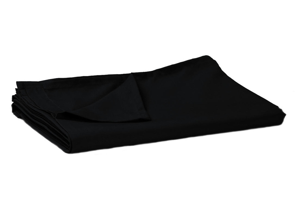 68 Pick Polycotton Black Single Flat Sheet - Bag of 10