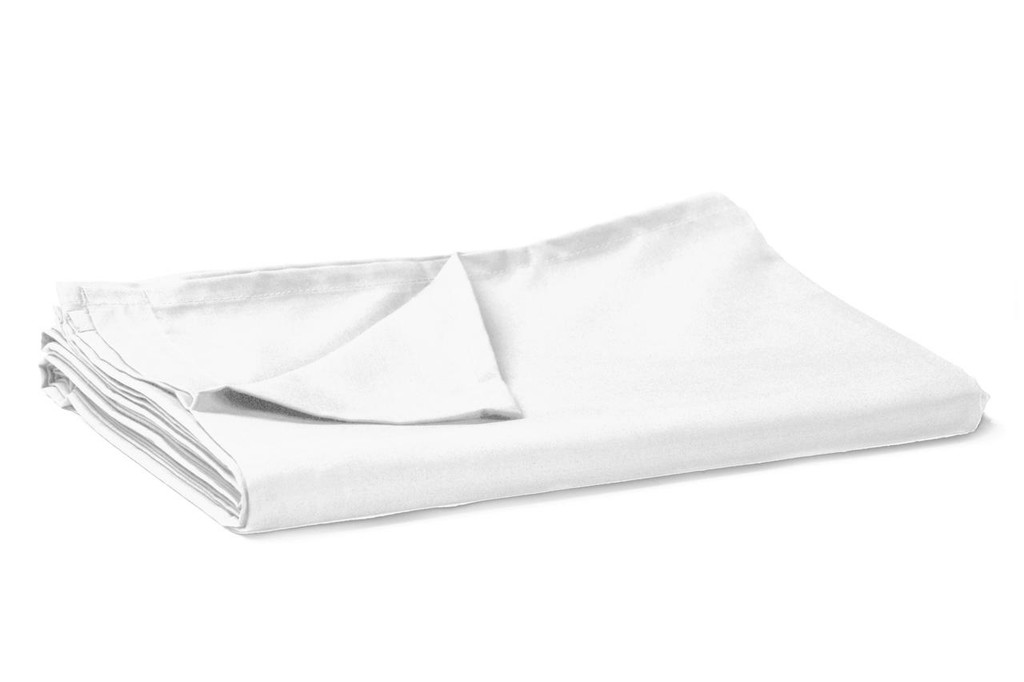 68 Pick Polycotton White Double Flat Sheet - Single Piece