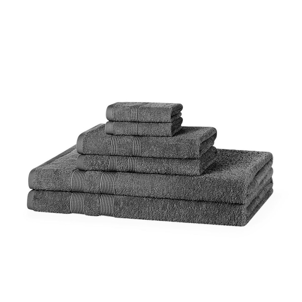 6 Piece 500GSM Towel Bale Set - 2 Face Cloths, 2 Hand Towels, 2 Bath Sheets