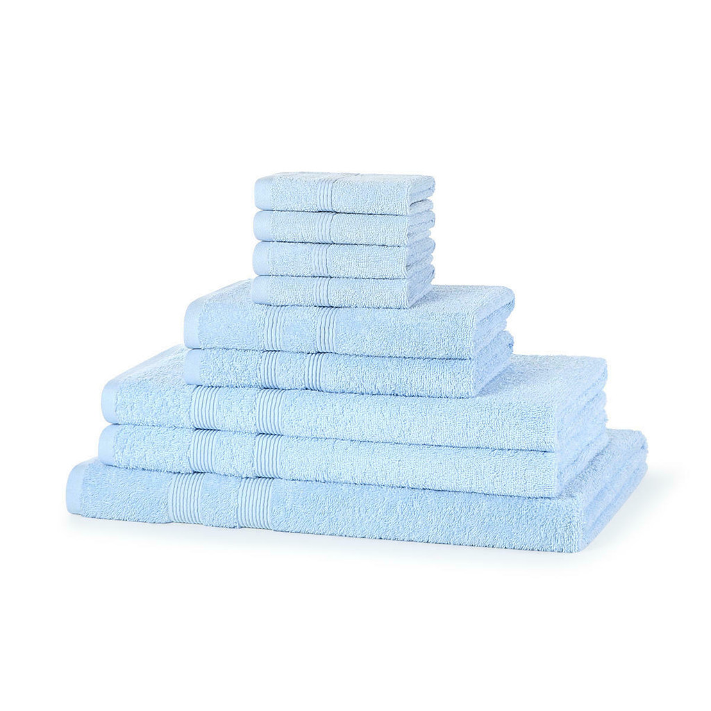 9 Piece 500GSM Towel Bale Set - 4 Face Cloths, 2 Hand Towels, 2 Bath Towels, 1 Bath Sheet