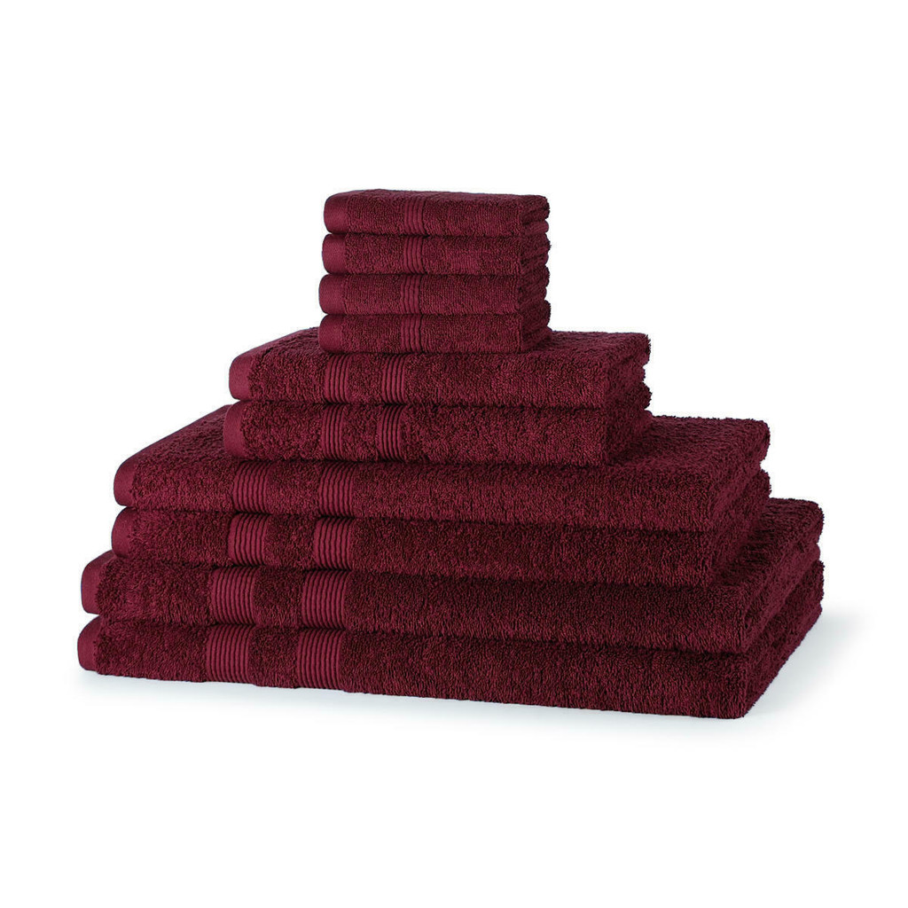 10 Piece 500GSM Towel Bale Set - 4 Face Cloths, 2 Hand Towels, 2 Bath Towels, 2 Bath Sheets