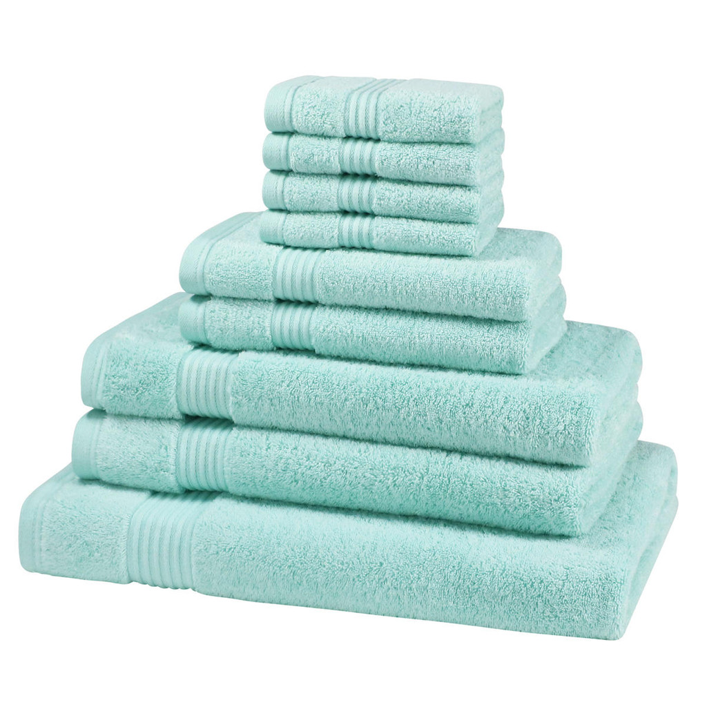 9 Piece 700GSM Bamboo Towel Set - 4 Face Cloths, 2 Hand Towels, 2 Bath Towels, 1 Bath Sheet