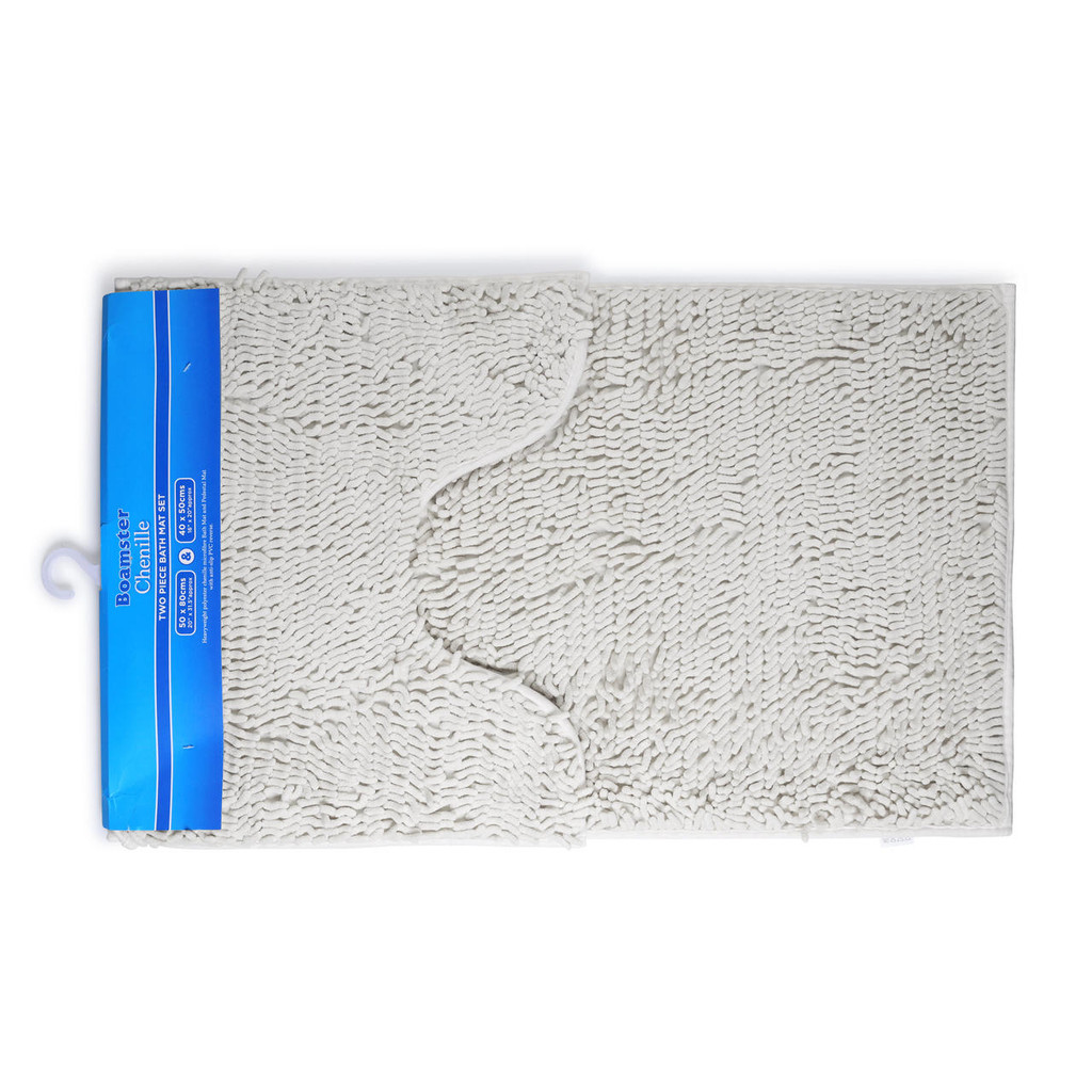 Heavyweight Polyester Chenille Microfibre Bath Mat - Anti Slip Reverse