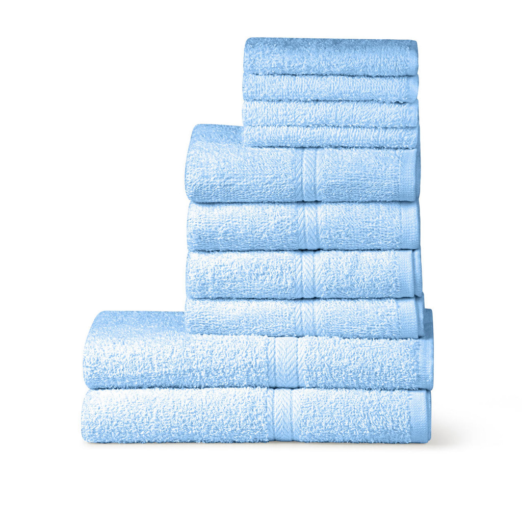 10 Piece 450GSM Soft-Touch Towel Bale - 4 Face Cloths, 4 Hand Towels, 2 Bath Towels