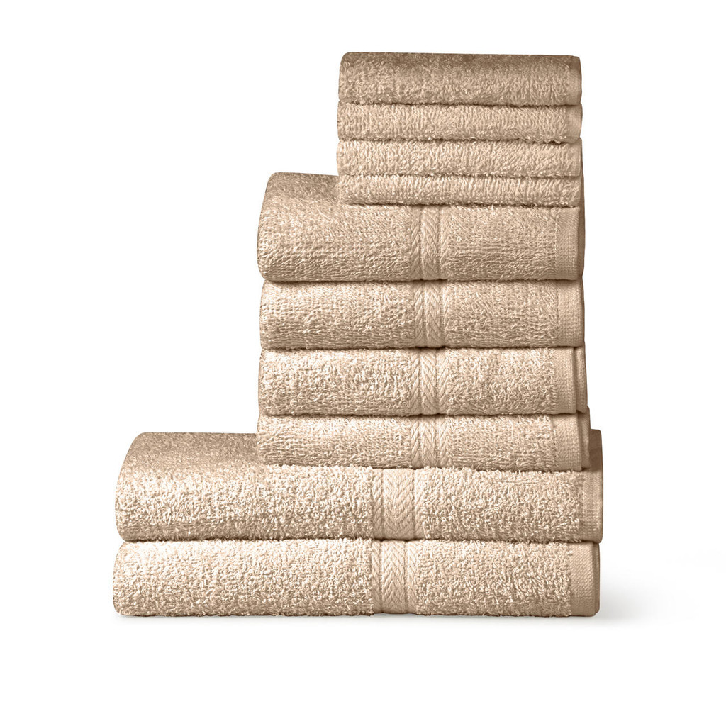 10 Piece 450GSM Soft-Touch Towel Bale - 4 Face Cloths, 4 Hand Towels, 2 Bath Sheets