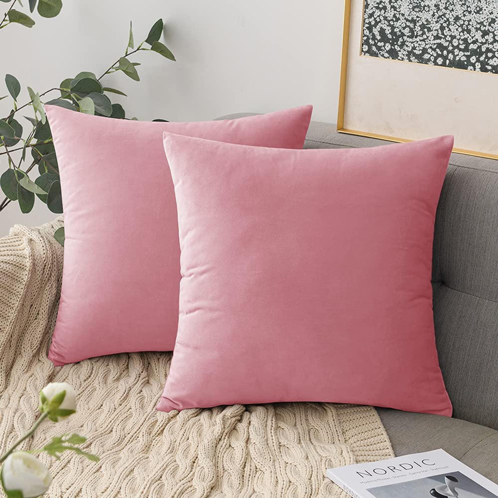 Set of 2 Cushions with Velvet Covers Included - 45x45 cm