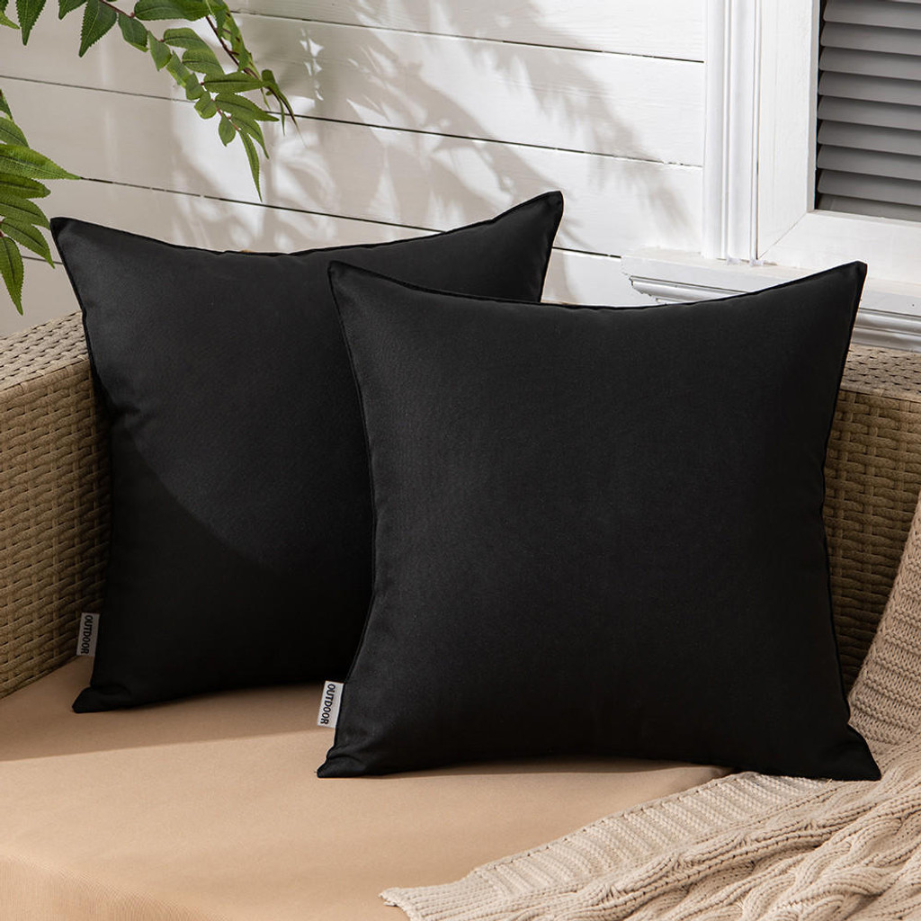 Set of 2 Outdoor Cushions with Waterproof Covers Included - 45x45 cm