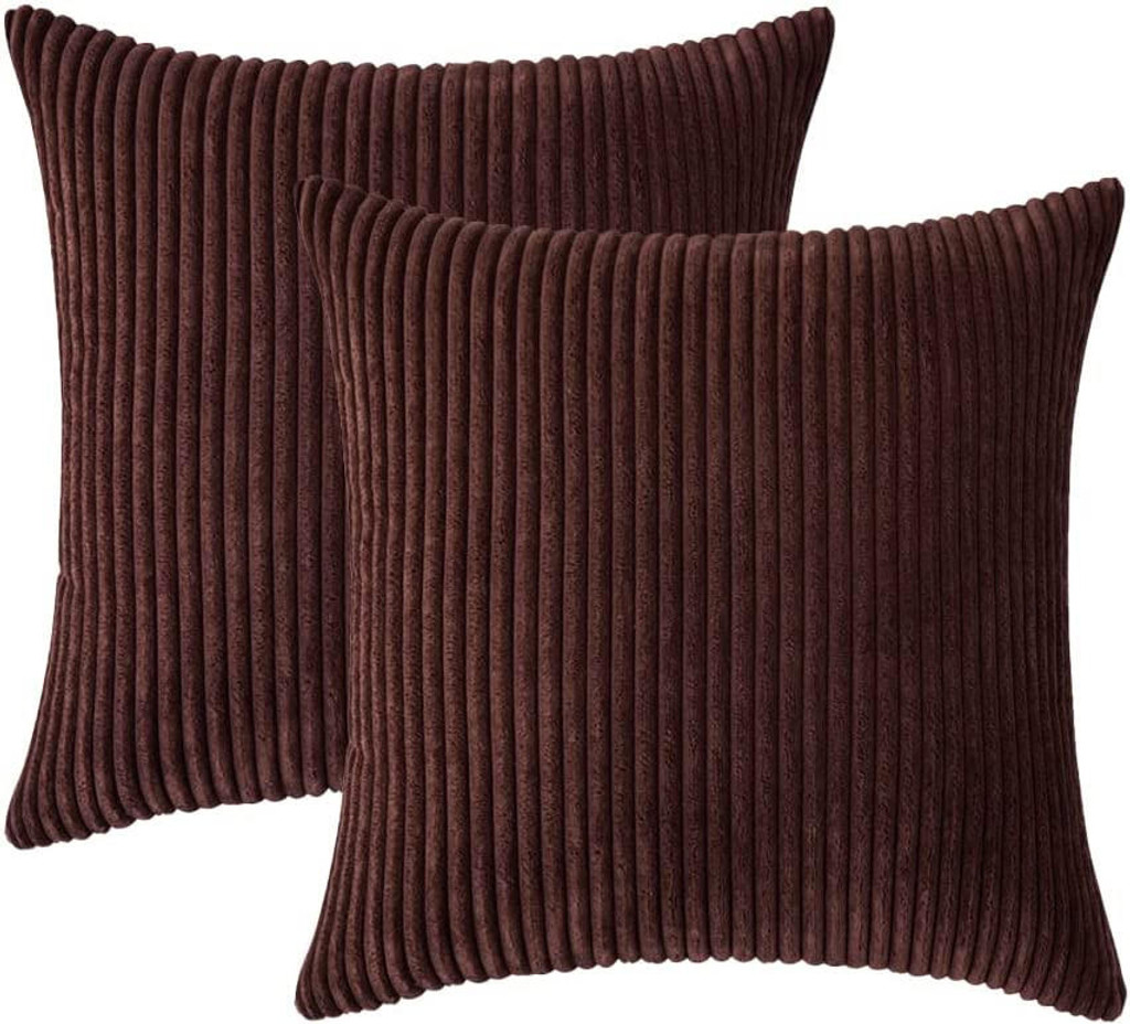 Set of 2 Cushions with Corduroy Covers Included - 45x45 cm