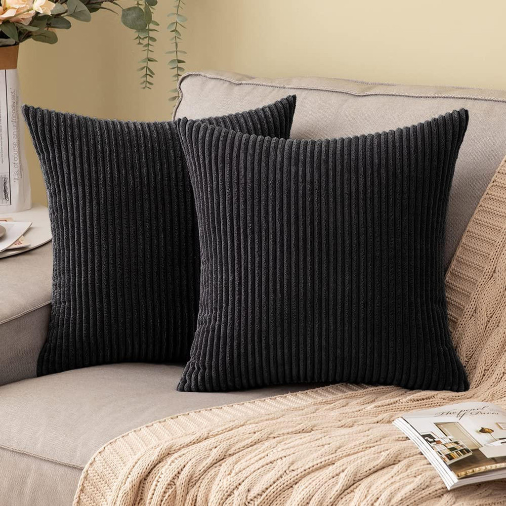 Set of 2 Cushions with Corduroy Covers Included - 45x45 cm