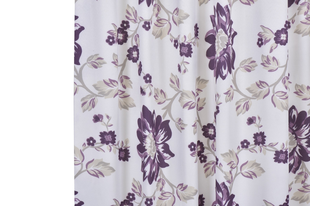 Fire Retardant Thermal Insulated, Room Darkening Floral Design Pencil Pleat Curtains (2 Panels)