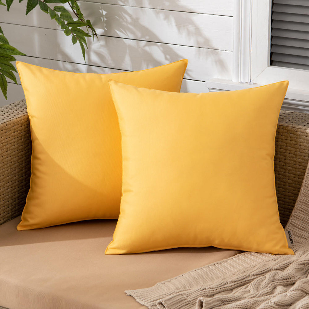 Set of 2 Outdoor Cushions with Waterproof Covers Included - 45x45 cm