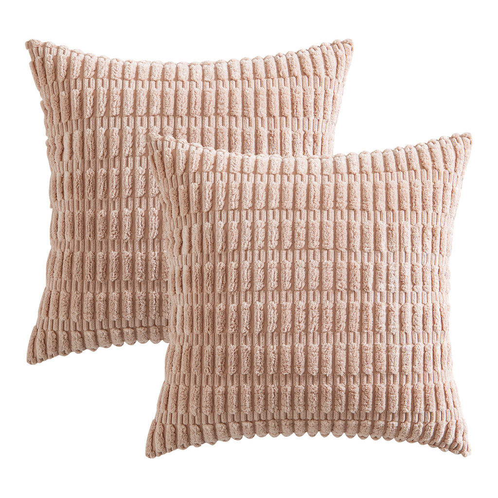 Set of 2 Cushions with New Corduroy Design Covers Included - 45x45cm