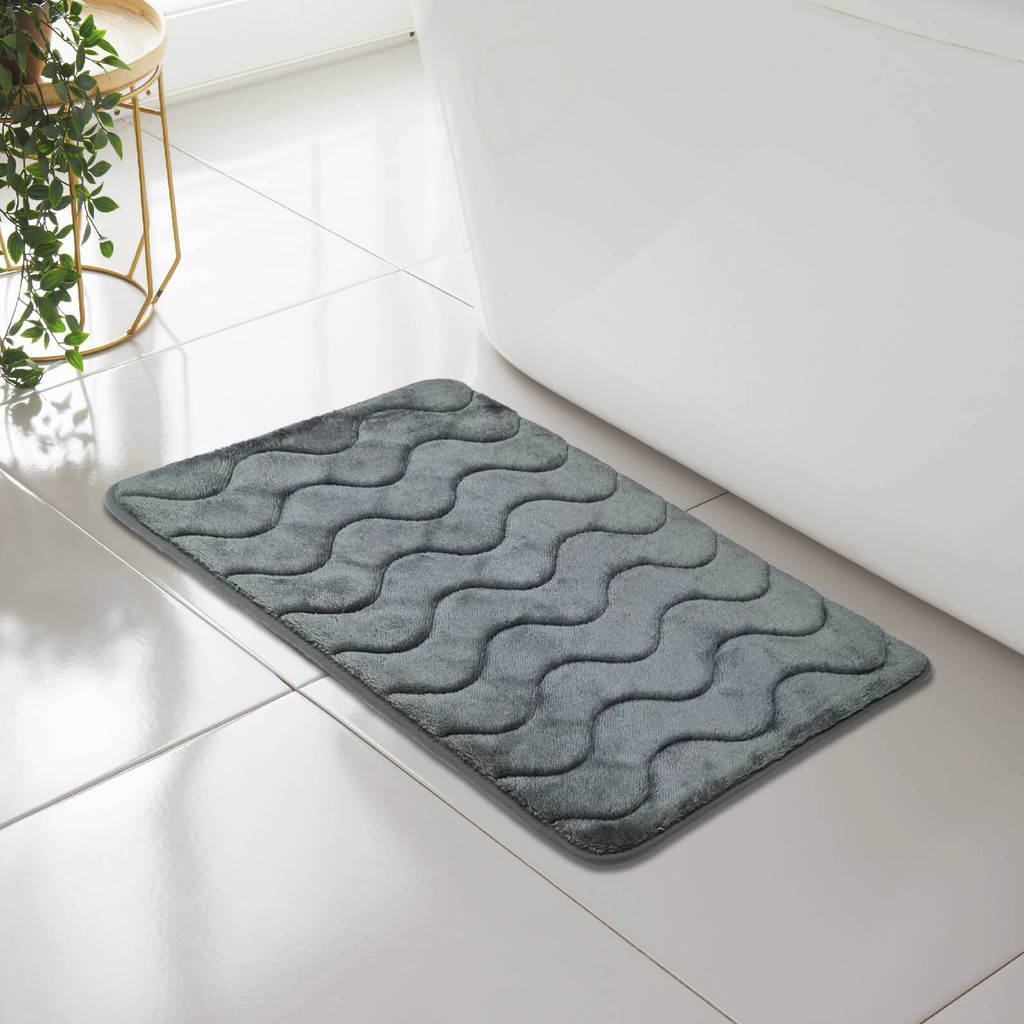 Wave Design Memory Foam Bath Mat