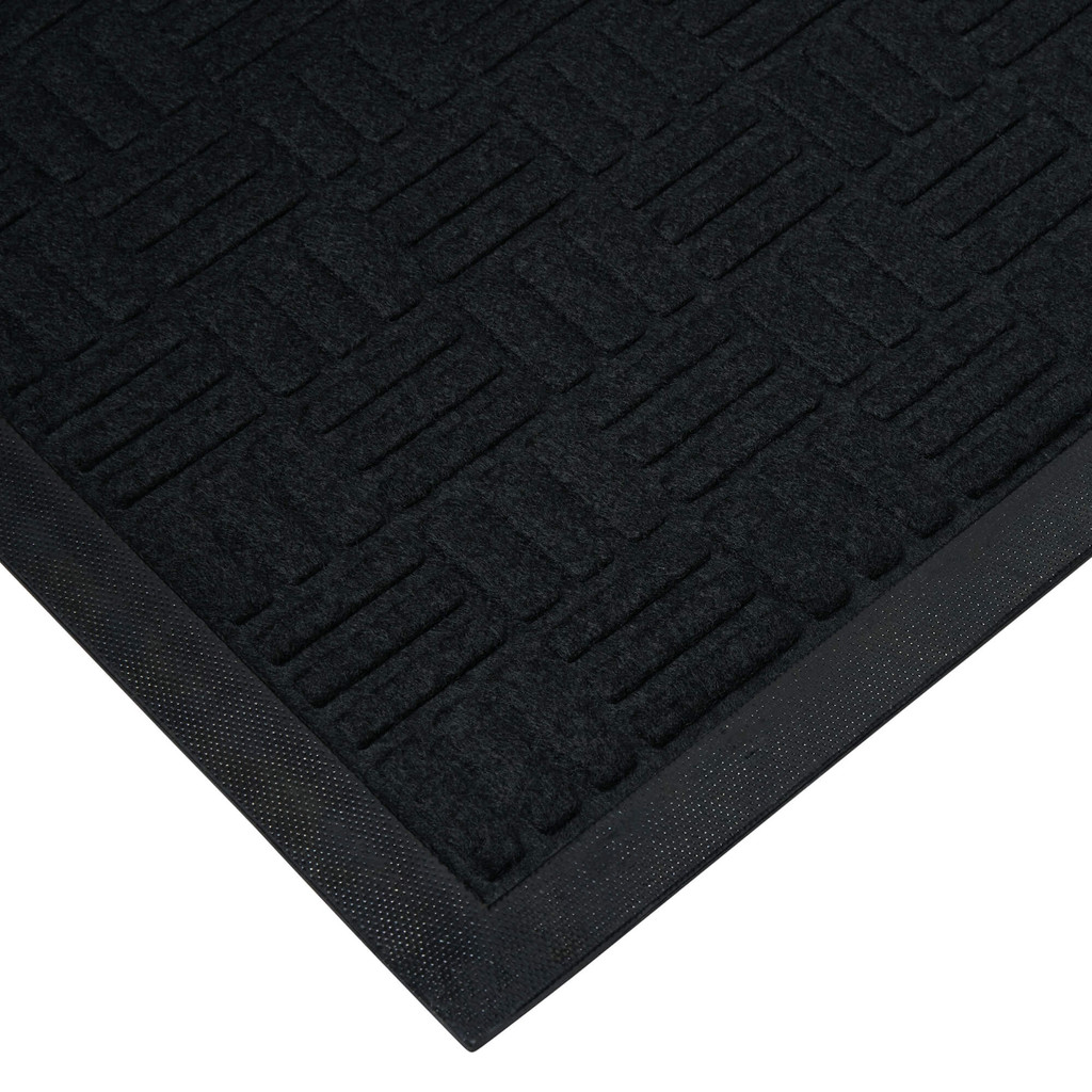 Premium Rubber Back Door Mats | Embossed Non-Slip Entrance Mats for Homes - Black