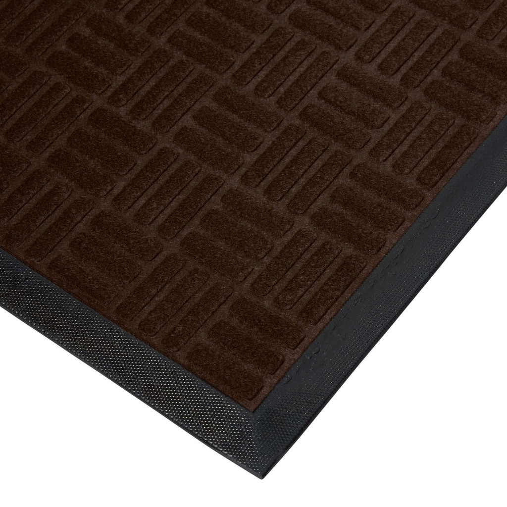 Premium Rubber Back Door Mats | Embossed Non-Slip Entrance Mats for Homes - Brown