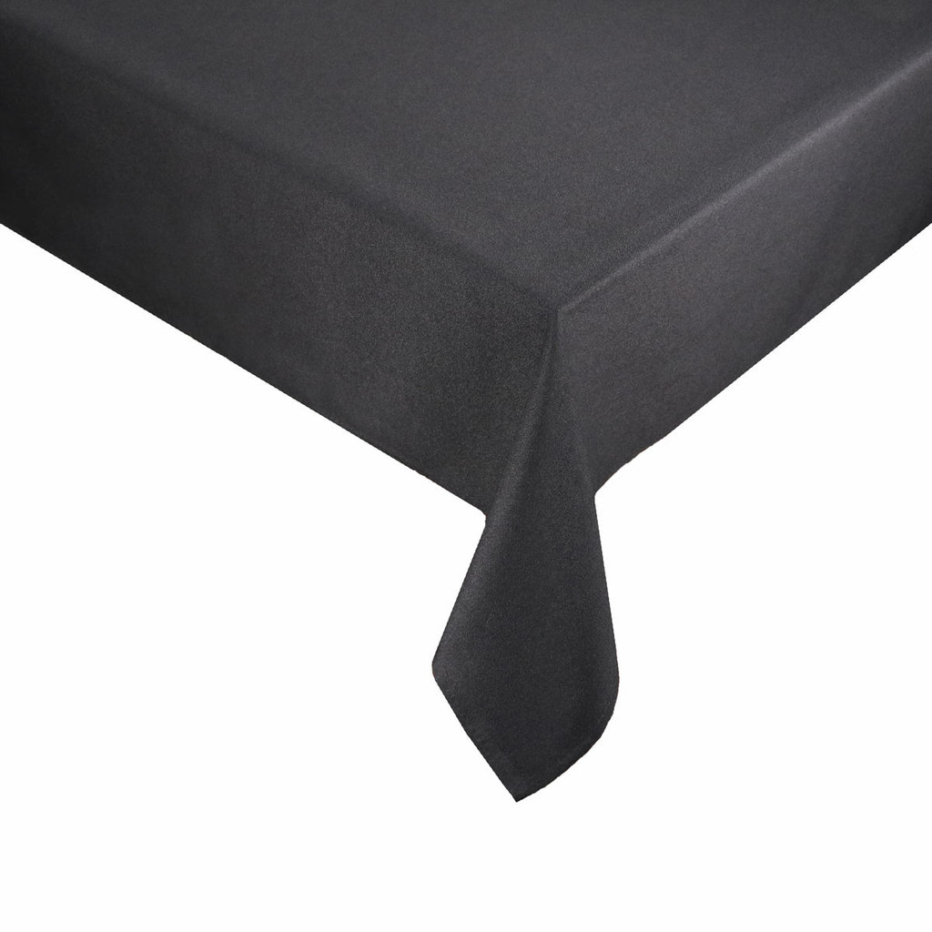 Easy Iron 100percent Polyester Plain Black Tablecloths - 35x35 89x89 cm