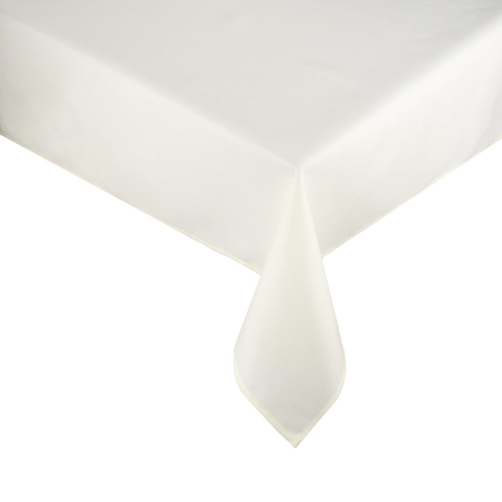 Easy Iron 100percent Polyester Plain Ivory Tablecloths - 45x45 114x114 cm