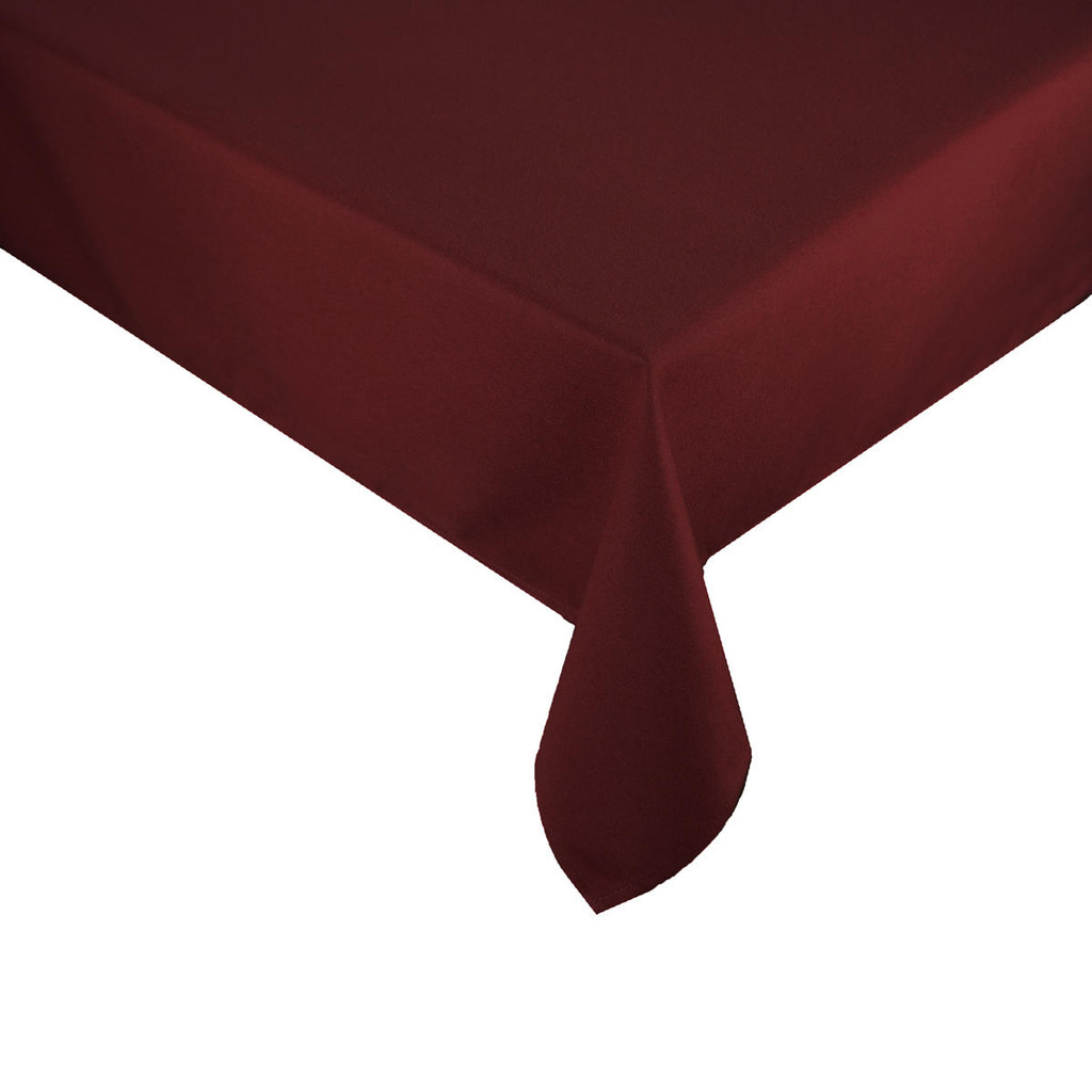 Easy Iron 100percent Polyester Plain Burgundy Tablecloths - 45x45 114x114 cm