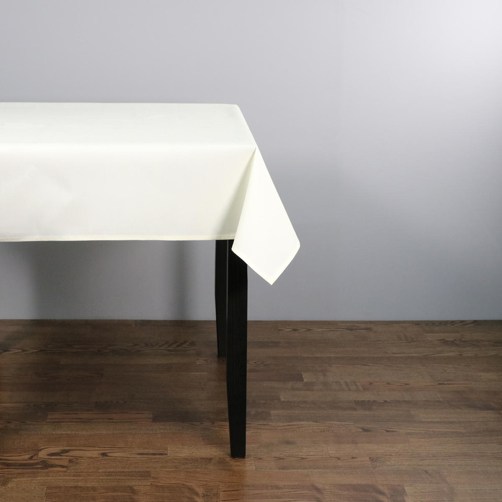 Easy Iron 100percent Polyester Plain Ivory Tablecloths - 52x52 132x132 cm