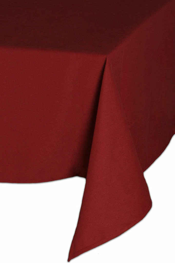 Easy Iron 100percent Polyester Plain Burgundy Tablecloths - 63x63 160x160 cm