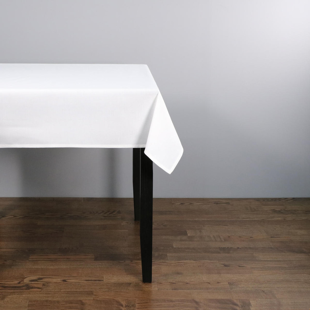 Easy Iron 100percent Polyester Plain White Tablecloths - 70x144 178x366 cm