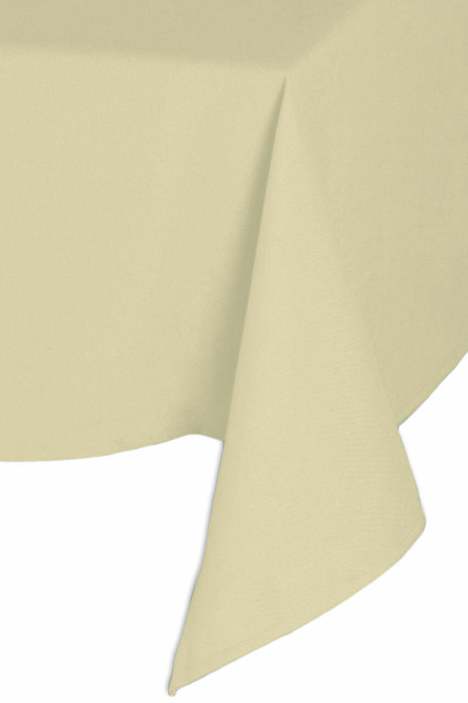 Easy Iron 100percent Polyester Plain Ivory Tablecloths - 70x144 178x366 cm