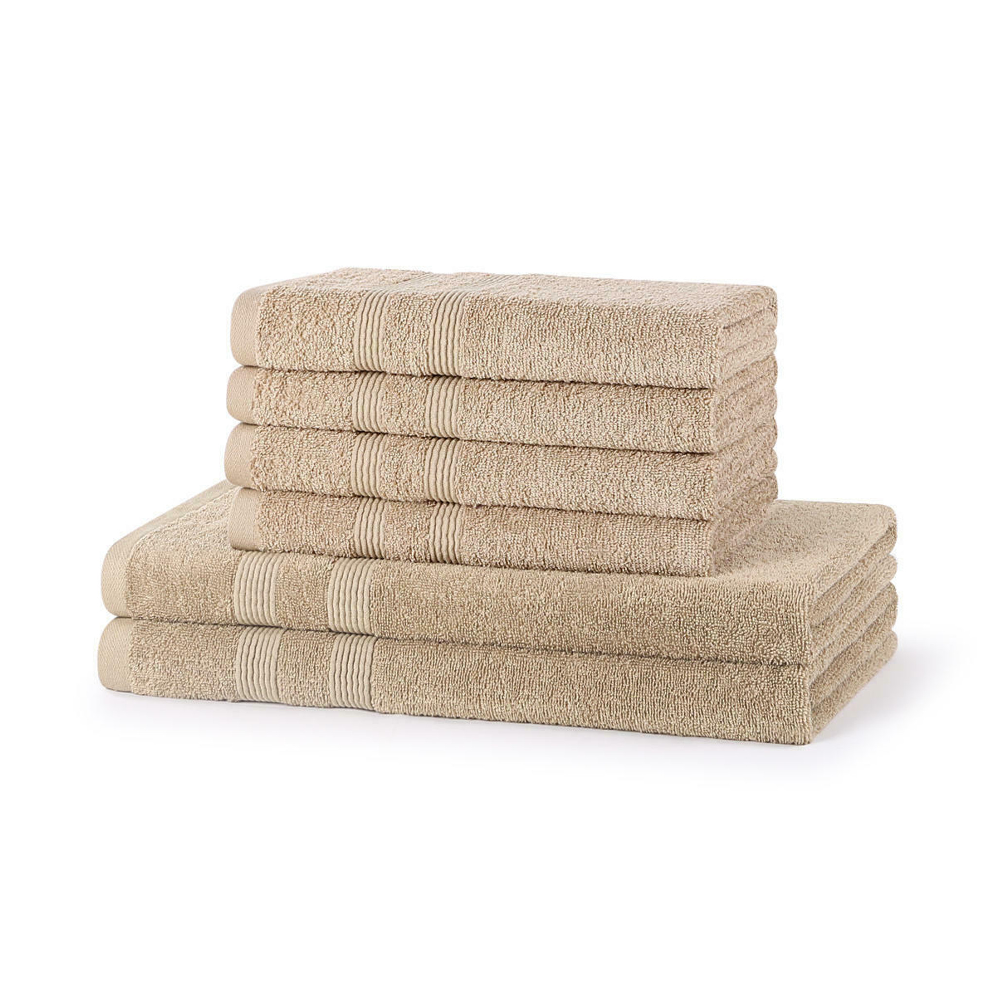Wholesale 6 Piece 500GSM Towel Bale Set - 4 Hand Towels, 2 Bath Towels