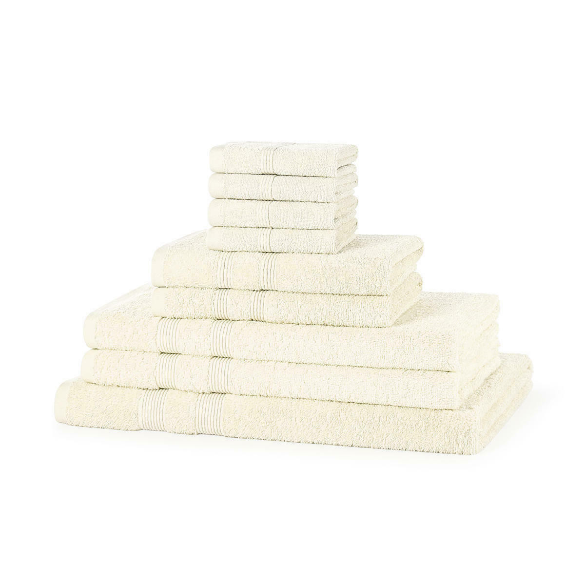 Wholesale 9 Piece 500GSM Towel Bale Set 4 Face Cloths, 2 Hand Towels