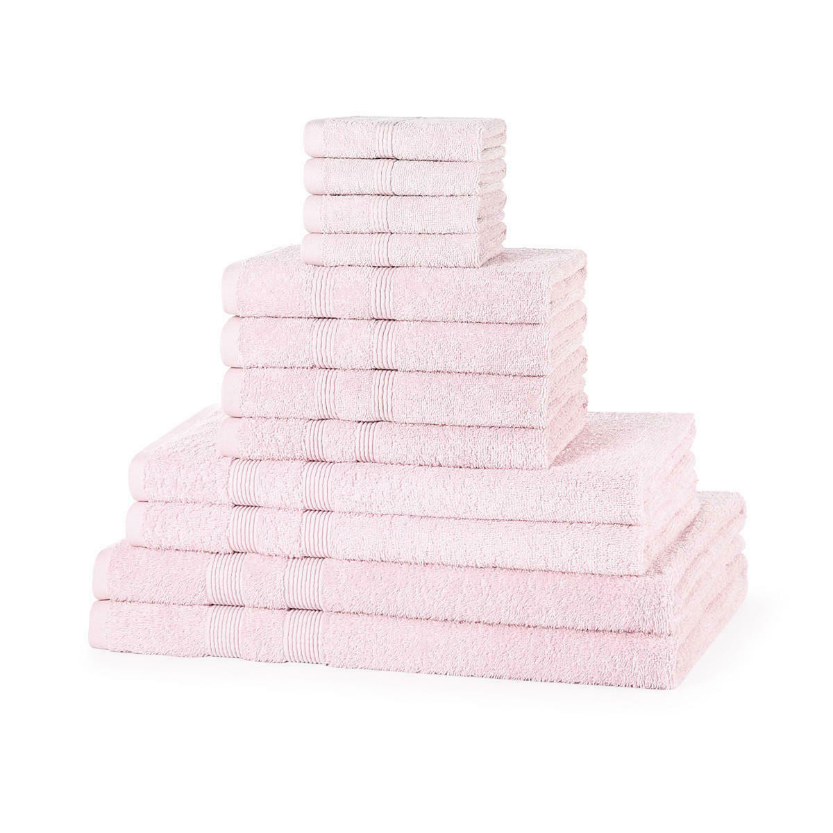 Wholesale 12 Piece 500GSM Towel Bale Set 4 Face Cloths, 4 Hand Towels