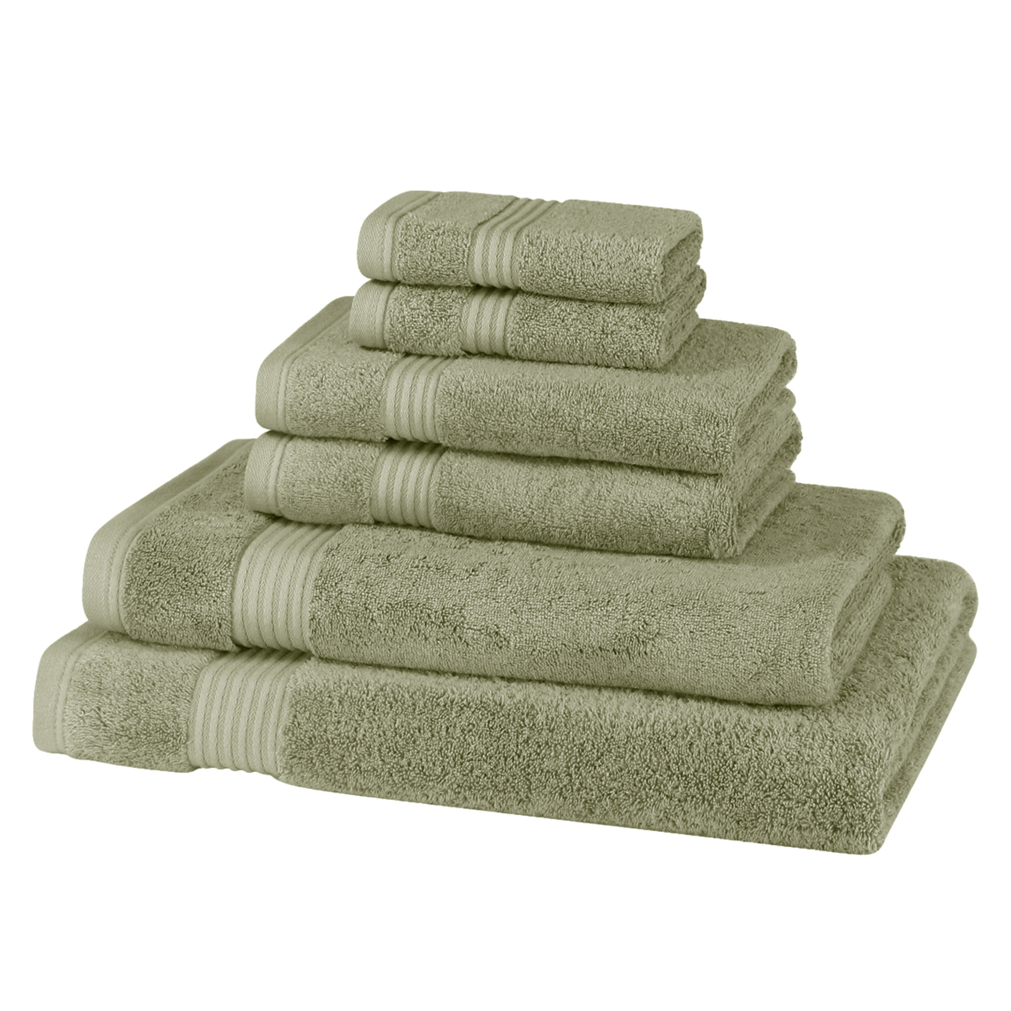 6 Piece 700 GSM Bamboo Towel Set - 2 Face Cloths, 2 Hand Towels, 1