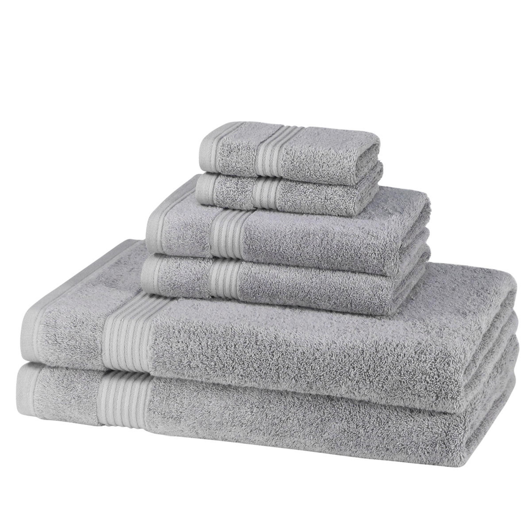 6 Piece 700GSM Bamboo Towel Set - 2 Face Cloths, 2 Hand Towels, 2 Bath ...