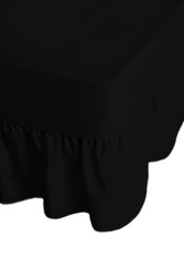 68 Pick Polycotton Black Single Valance Sheet - Box of 25