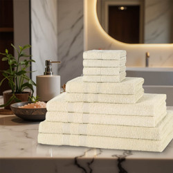10 Piece 500GSM Towel Bale - 4 Face Cloths, 2 Hand Towels, 2 Bath Towels, 2 Bath Sheets