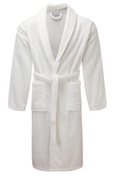 Terry Towelling Egyptian Collection Shawl Collar Bathrobe White
