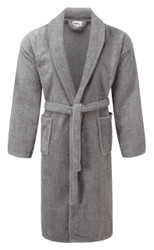 Terry Towelling Egyptian Collection Shawl Collar Bathrobe Silver