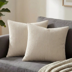 Set of 2 Cushions with Corduroy Covers Included - 45x45 cm