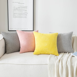 Set of 2 Cushions with Pine Corduroy Covers Included - 45x45cm