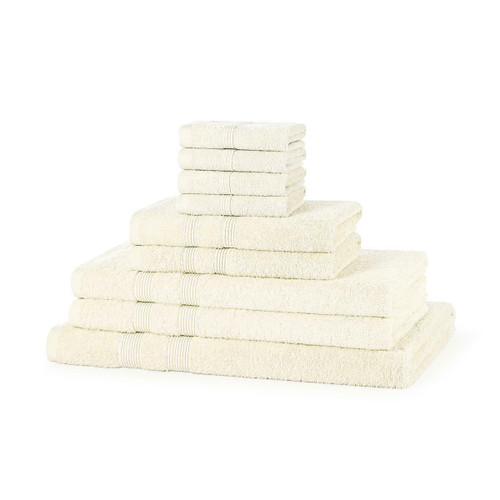 9 Piece 500GSM Towel Bale Set - 4 Face Cloths, 2 Hand Towels, 2 Bath Towels, 1 Bath Sheet