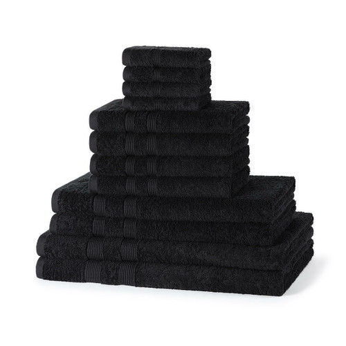 12 Piece 500GSM Towel Bale Set - 4 Face Cloths, 4 Hand Towels, 2 Bath Towels, 2 Bath Sheets