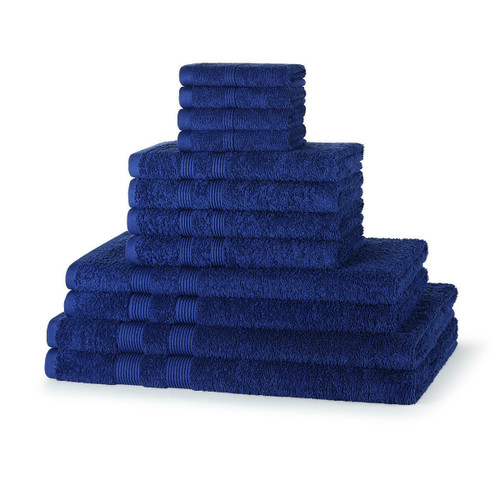 12 Piece 500GSM Towel Bale Set - 4 Face Cloths, 4 Hand Towels, 2 Bath Towels, 2 Bath Sheets