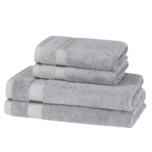 4 Piece 700GSM Bamboo Towel Set - 2 Hand Towels, 2 Bath Towels