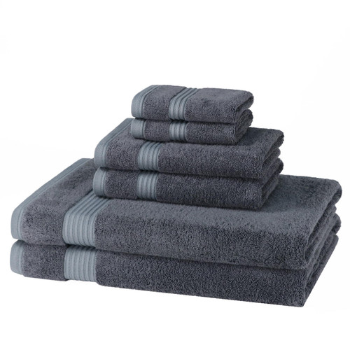 6 Piece 700GSM Bamboo Towel Set - 2 Face Cloths, 2 Hand Towels, 2 Bath Sheets